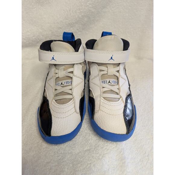 Air Jordan Boys Shoes, Jumpman Two Trey White, Blue & Black Sneakers, Sz 13C - Picture 3 of 9